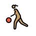 woman bouncing ball, medium skin tone